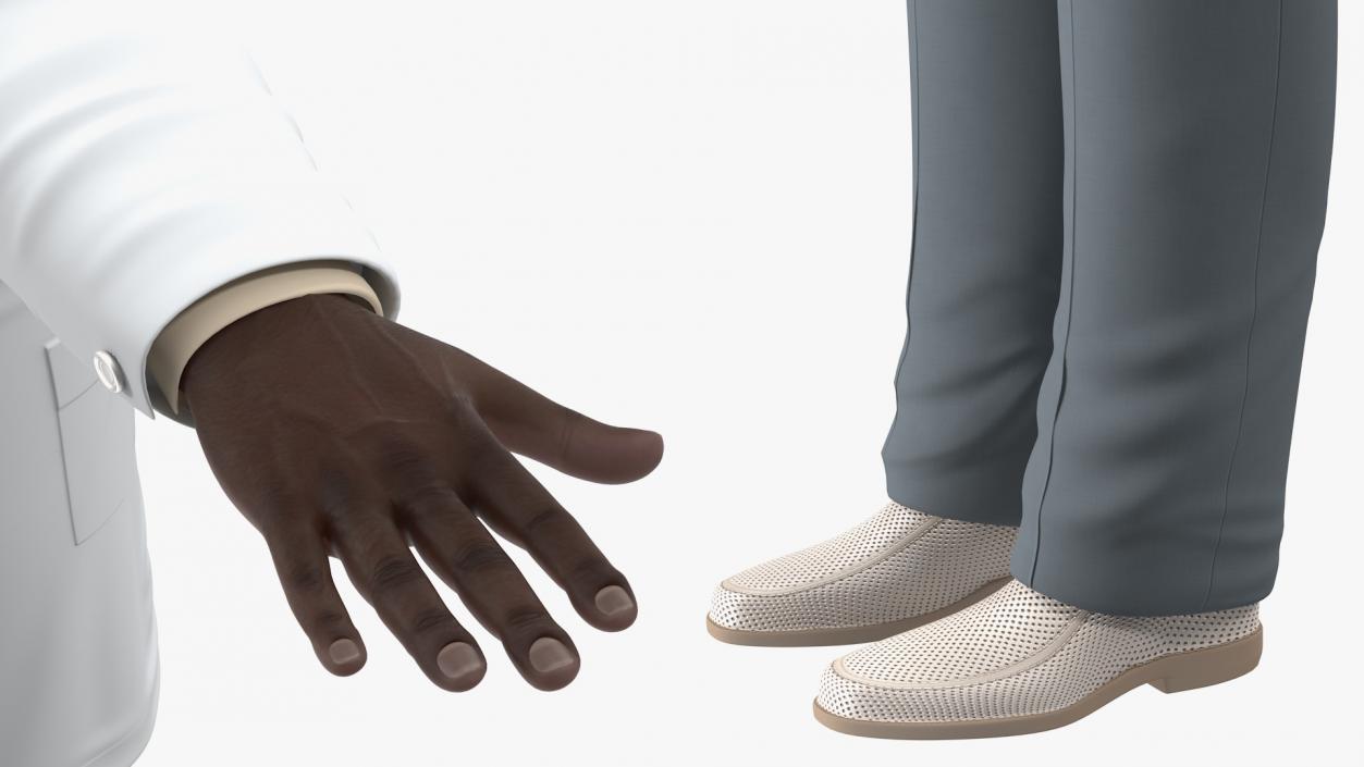 3D model African American Male Doctor Rigged