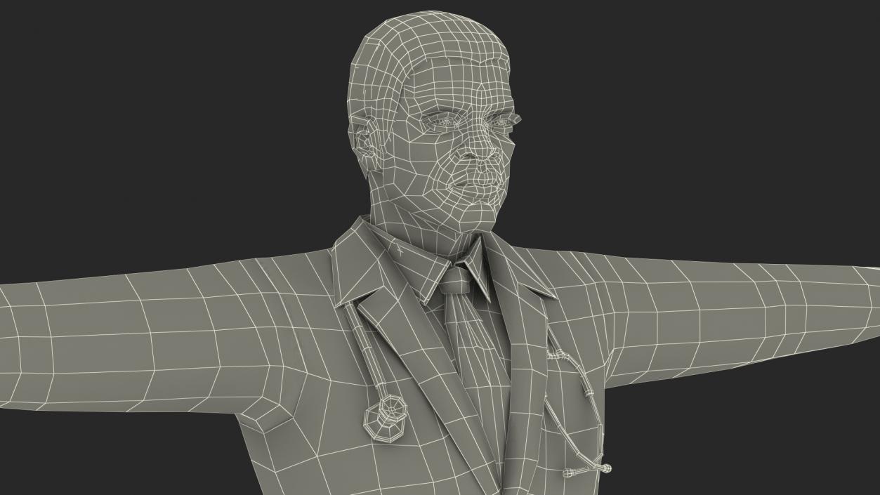 3D model African American Male Doctor Rigged