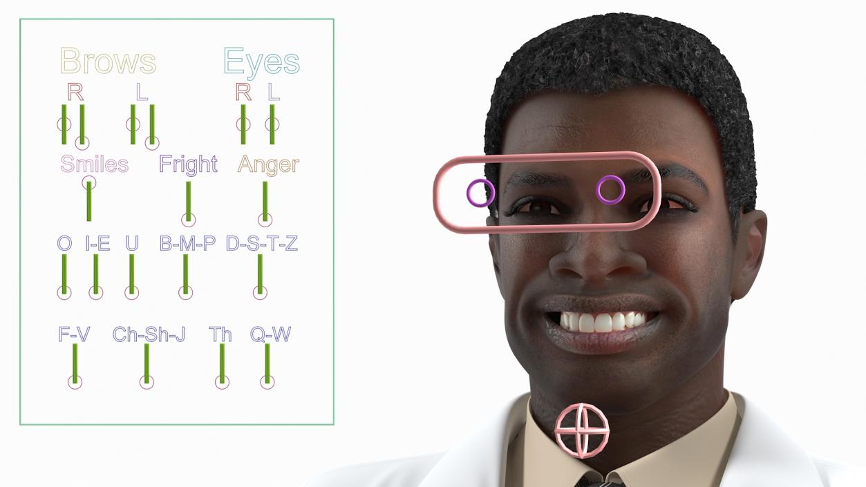 3D model African American Male Doctor Rigged