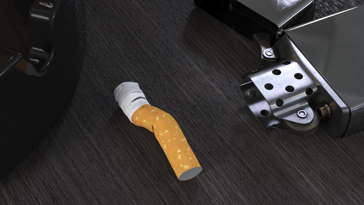 Realistic Used Cigarette Butt 3D model