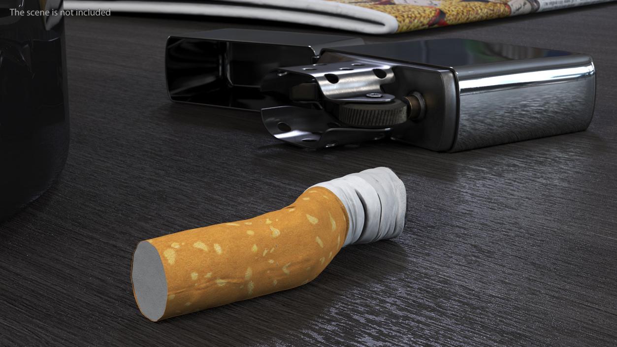 Realistic Used Cigarette Butt 3D model