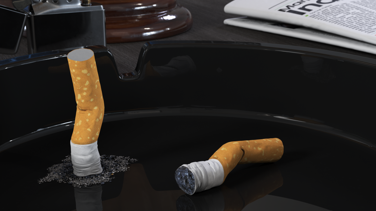 Realistic Used Cigarette Butt 3D model