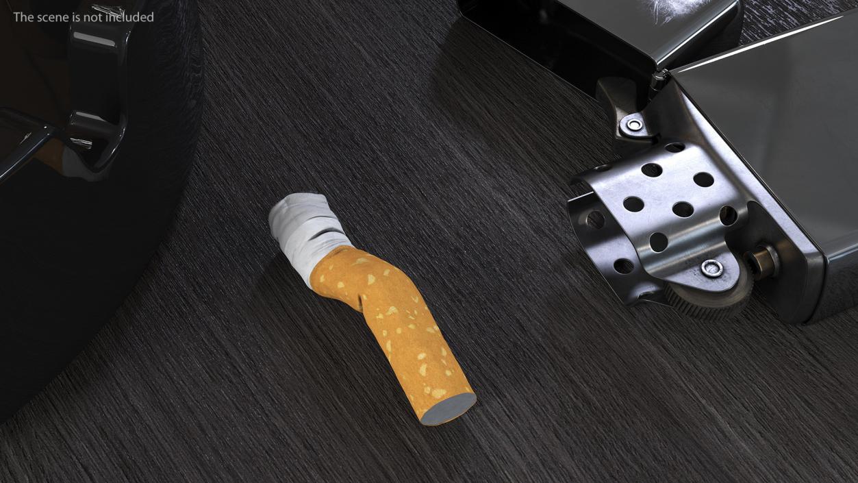 Realistic Used Cigarette Butt 3D model