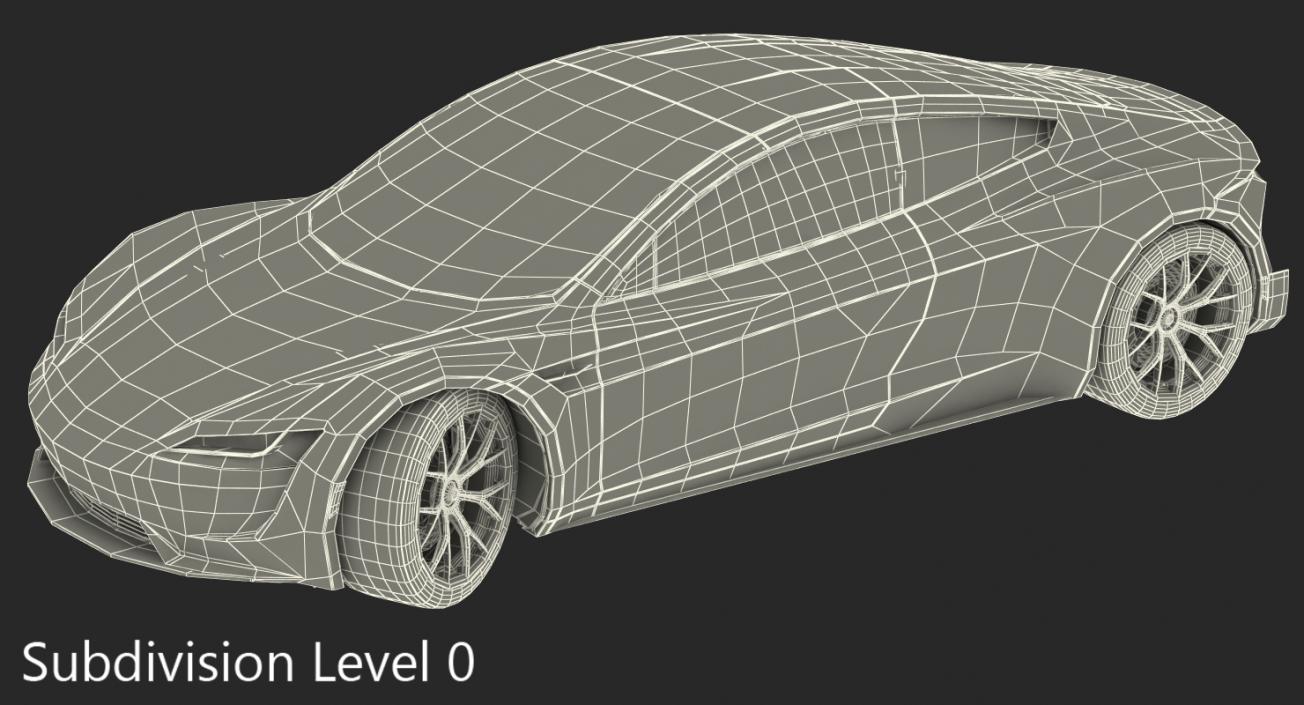 3D Tesla Roadster Rigged