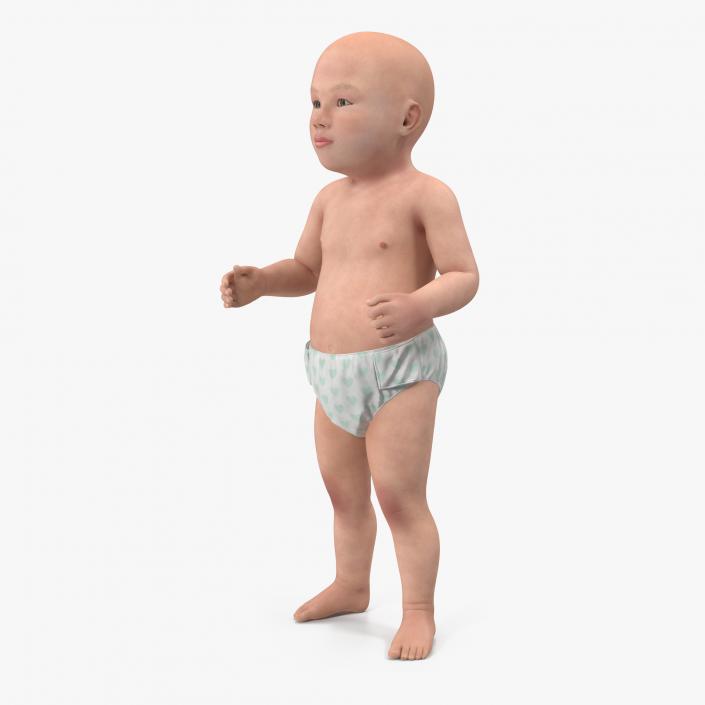 3D Asian Baby Boy Standing model