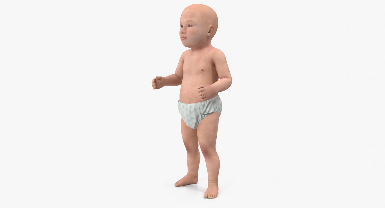 3D Asian Baby Boy Standing model