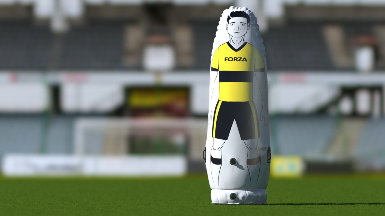 Inflatable Soccer Mannequin Junior Yellow T-shirt 3D model