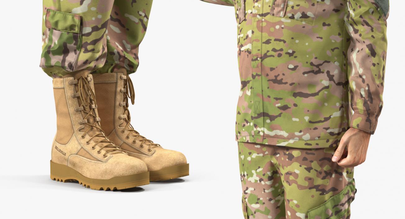 US Army Soldier Camo Saluting 3D model