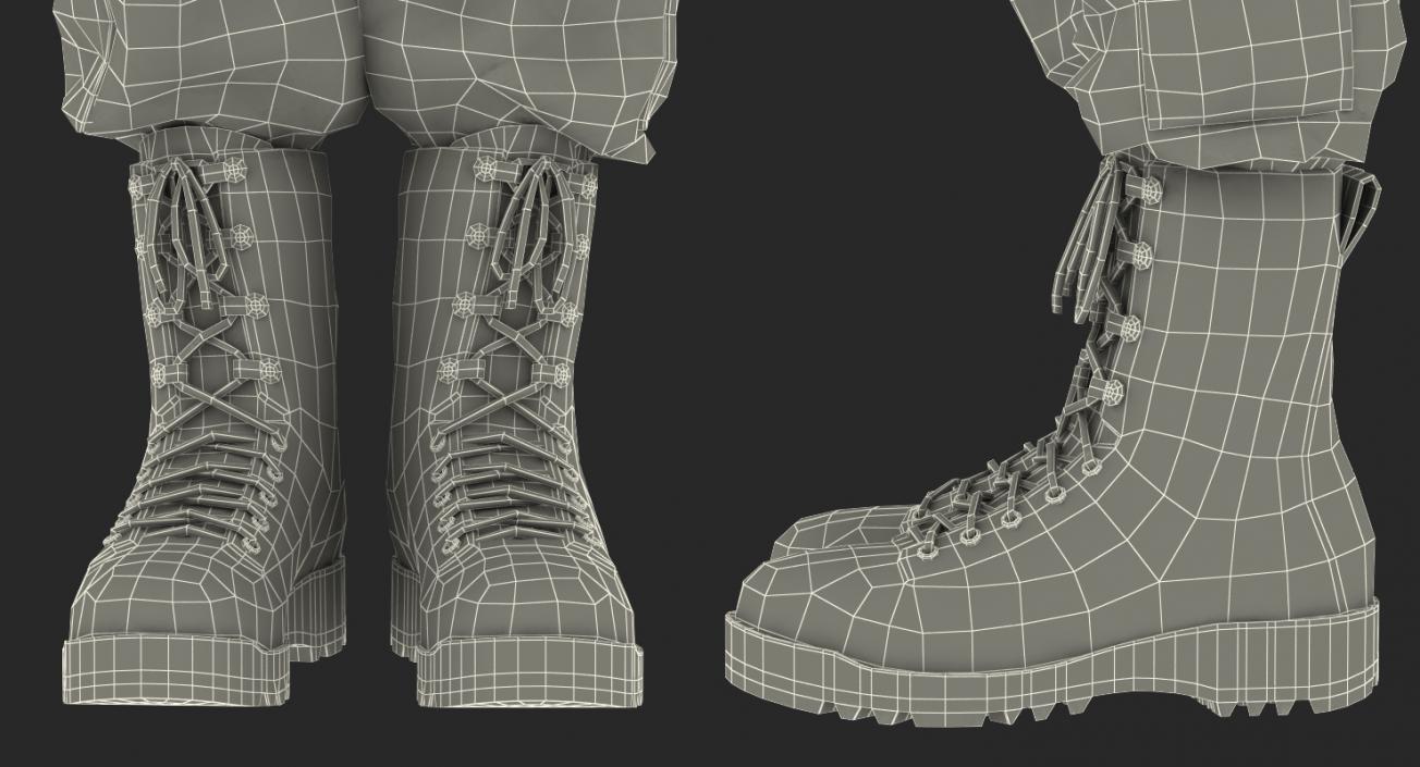 US Army Soldier Camo Saluting 3D model