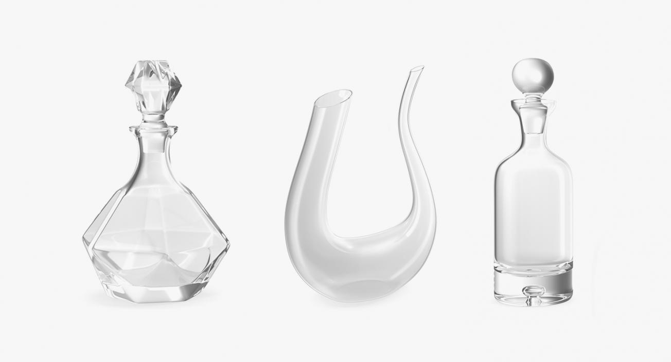 3D Glass Decanters Collection