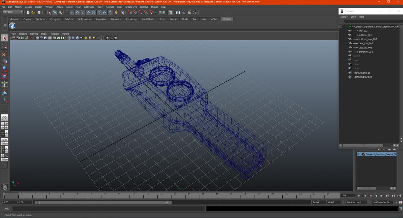 Compact Pendant Control Station On-Off Two-Button 3D model