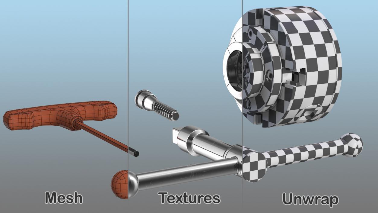 Self Centering Four Jaw Lathe Chuck Set 3D model