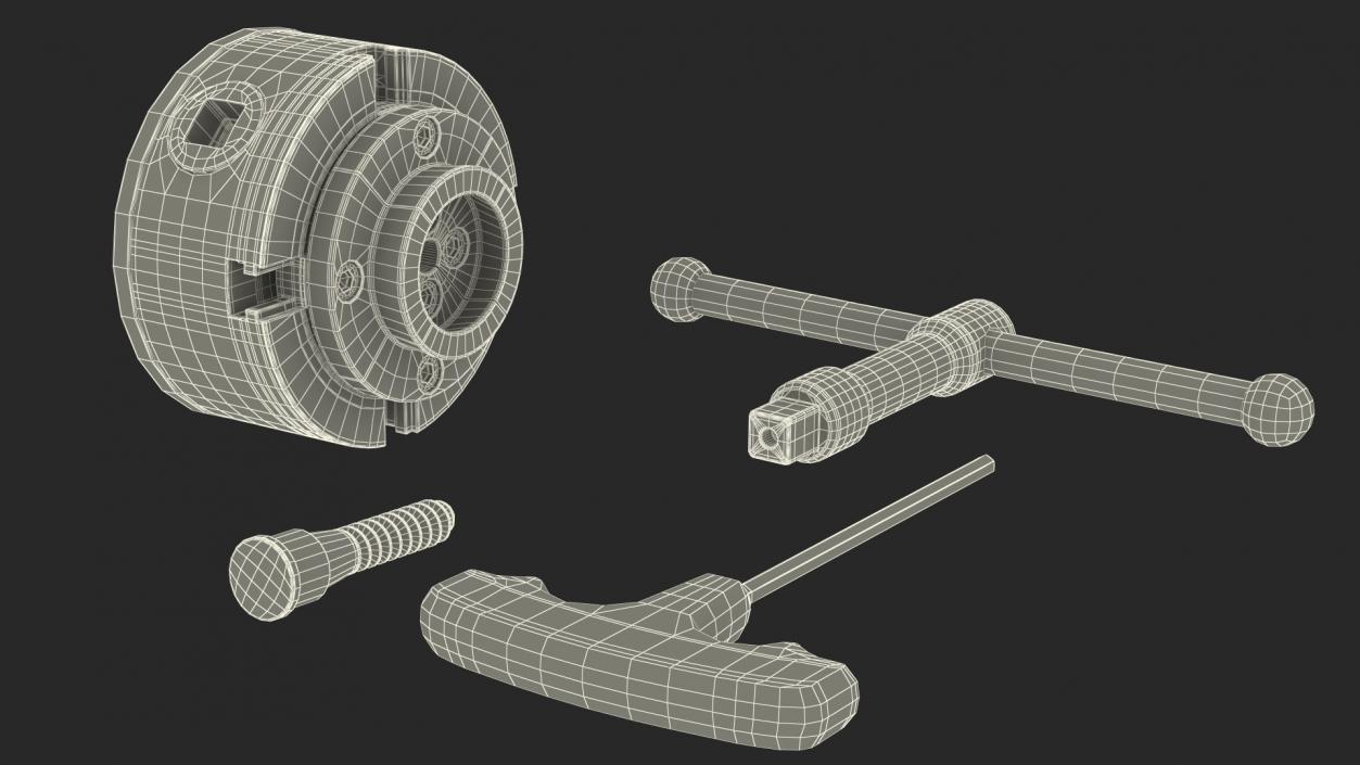 Self Centering Four Jaw Lathe Chuck Set 3D model