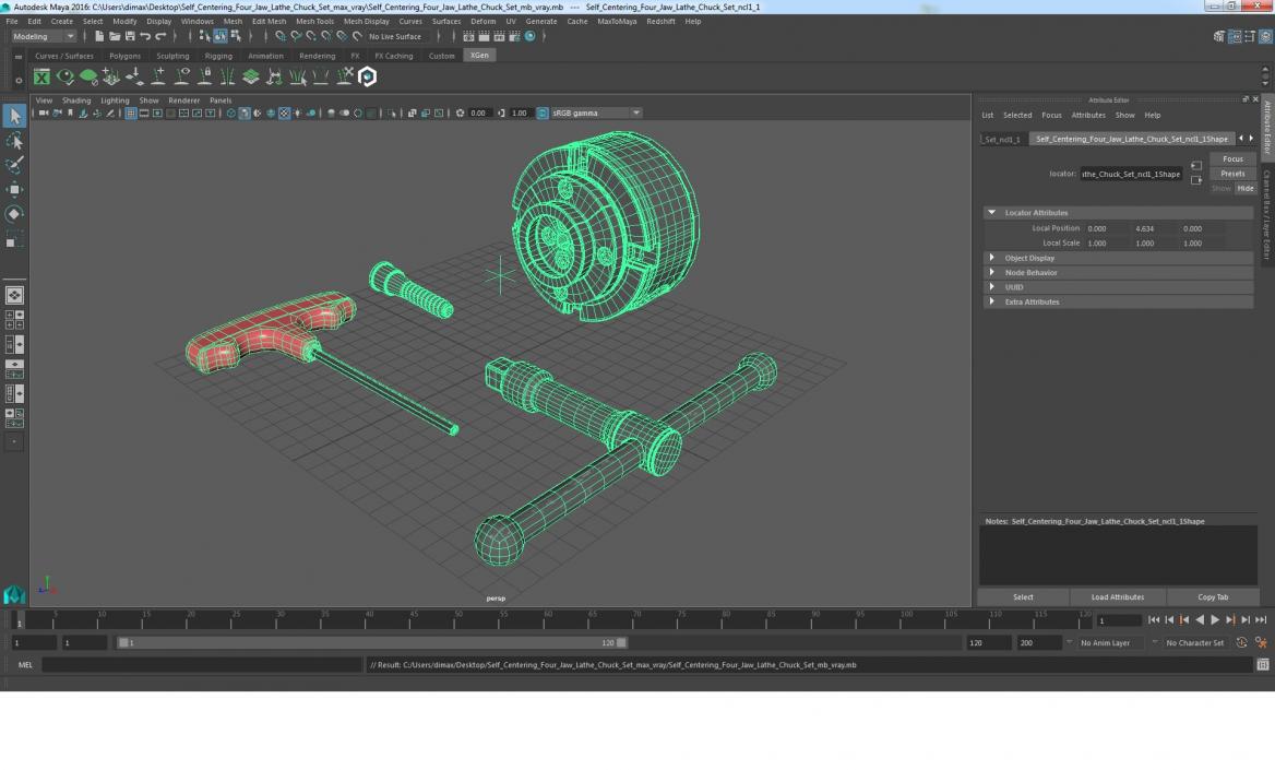 Self Centering Four Jaw Lathe Chuck Set 3D model