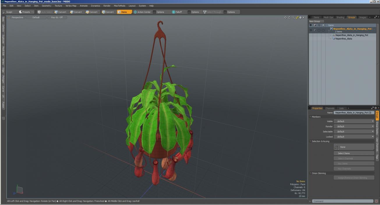 3D model Nepenthes Alata in Hanging Pot