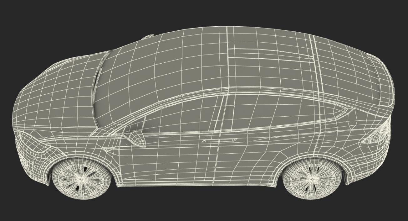 Tesla Model X 60D 2017 Rigged 3D model