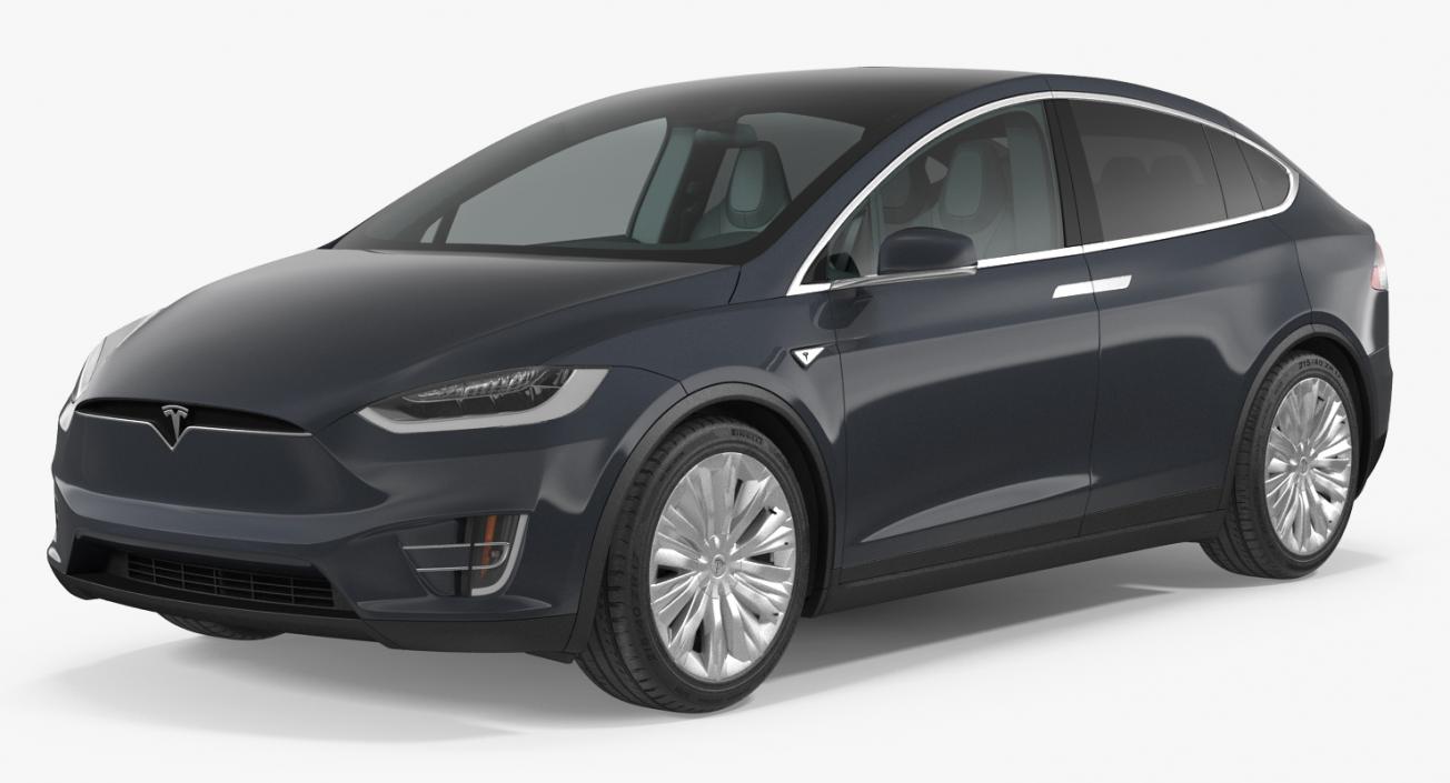 Tesla Model X 60D 2017 Rigged 3D model