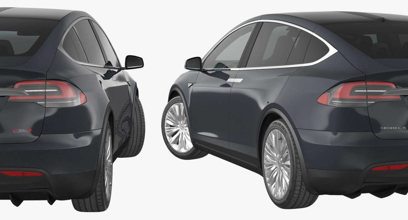 Tesla Model X 60D 2017 Rigged 3D model