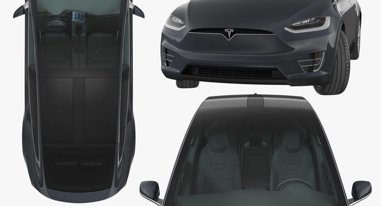 Tesla Model X 60D 2017 Rigged 3D model