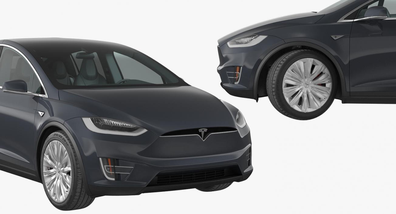 Tesla Model X 60D 2017 Rigged 3D model