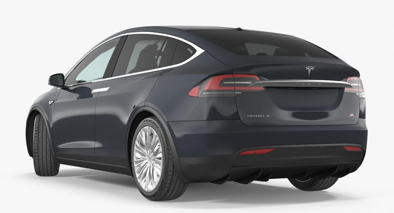 Tesla Model X 60D 2017 Rigged 3D model