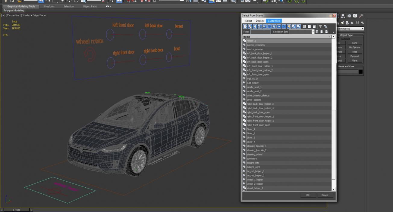 Tesla Model X 60D 2017 Rigged 3D model