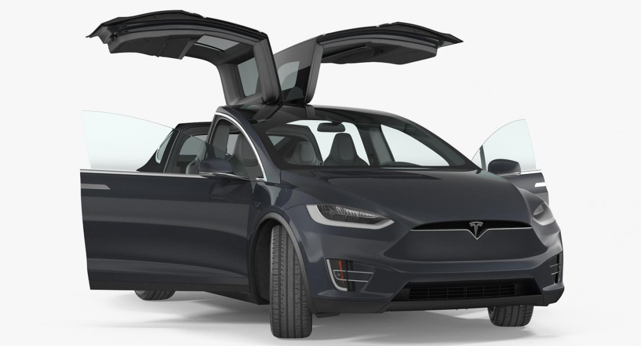 Tesla Model X 60D 2017 Rigged 3D model