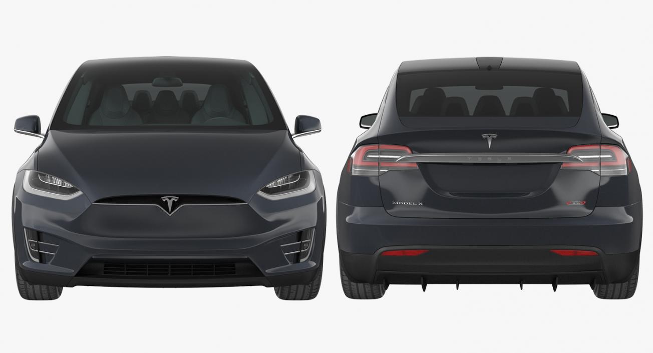 Tesla Model X 60D 2017 Rigged 3D model