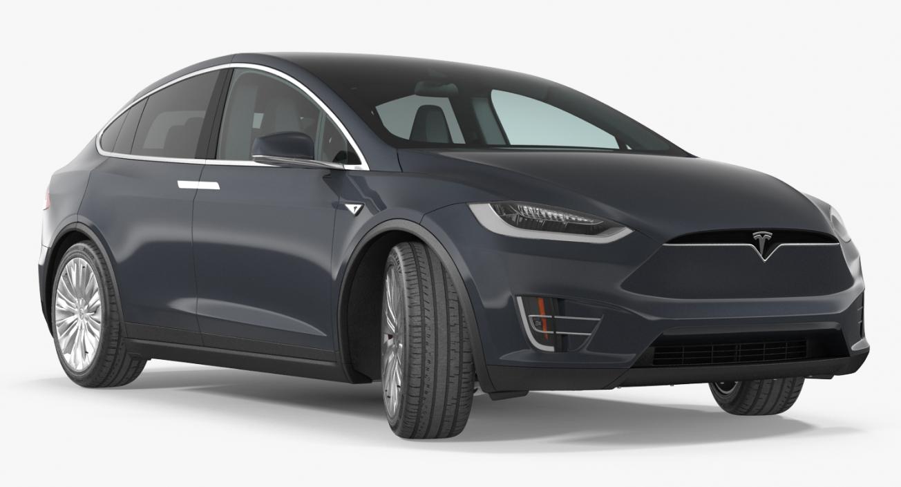 Tesla Model X 60D 2017 Rigged 3D model