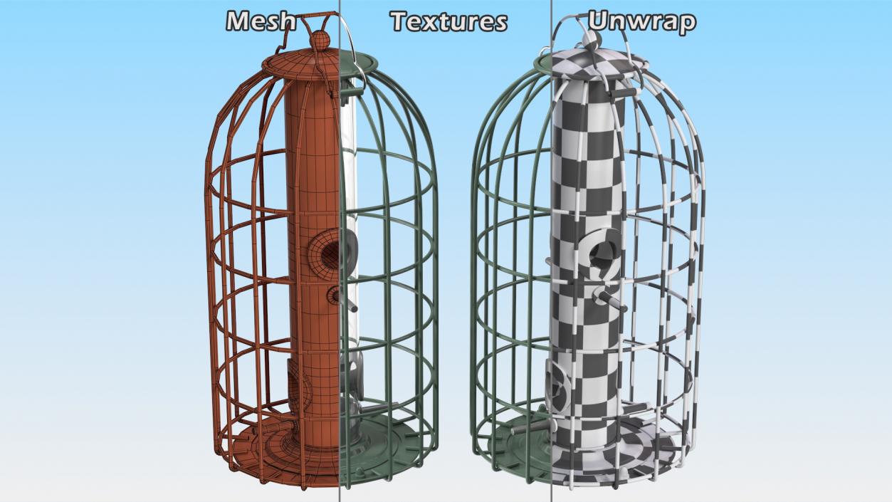 Caged Bird Feeder 3D