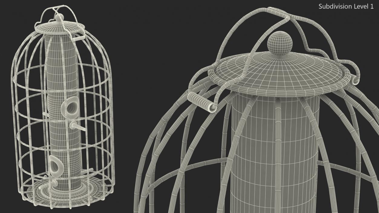 Caged Bird Feeder 3D