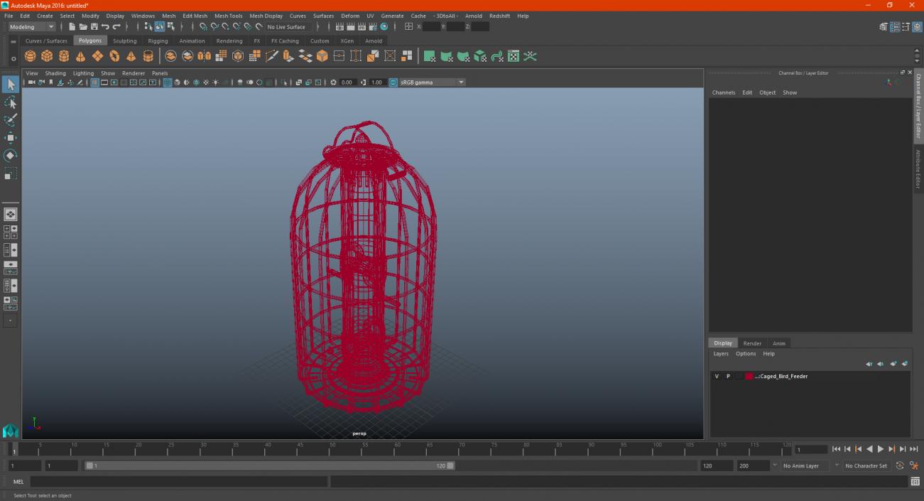 Caged Bird Feeder 3D