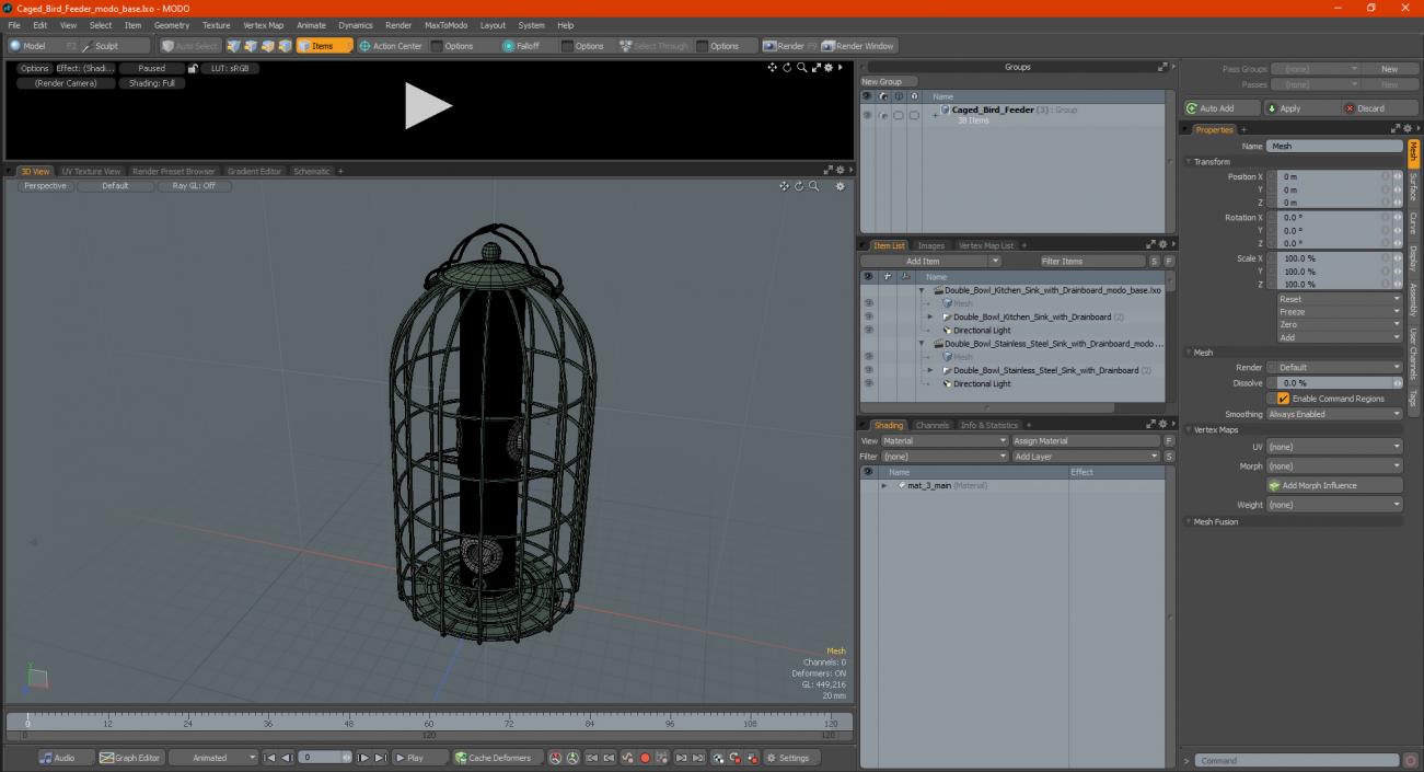 Caged Bird Feeder 3D