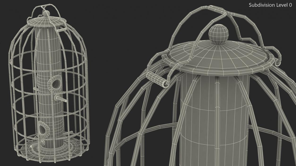 Caged Bird Feeder 3D