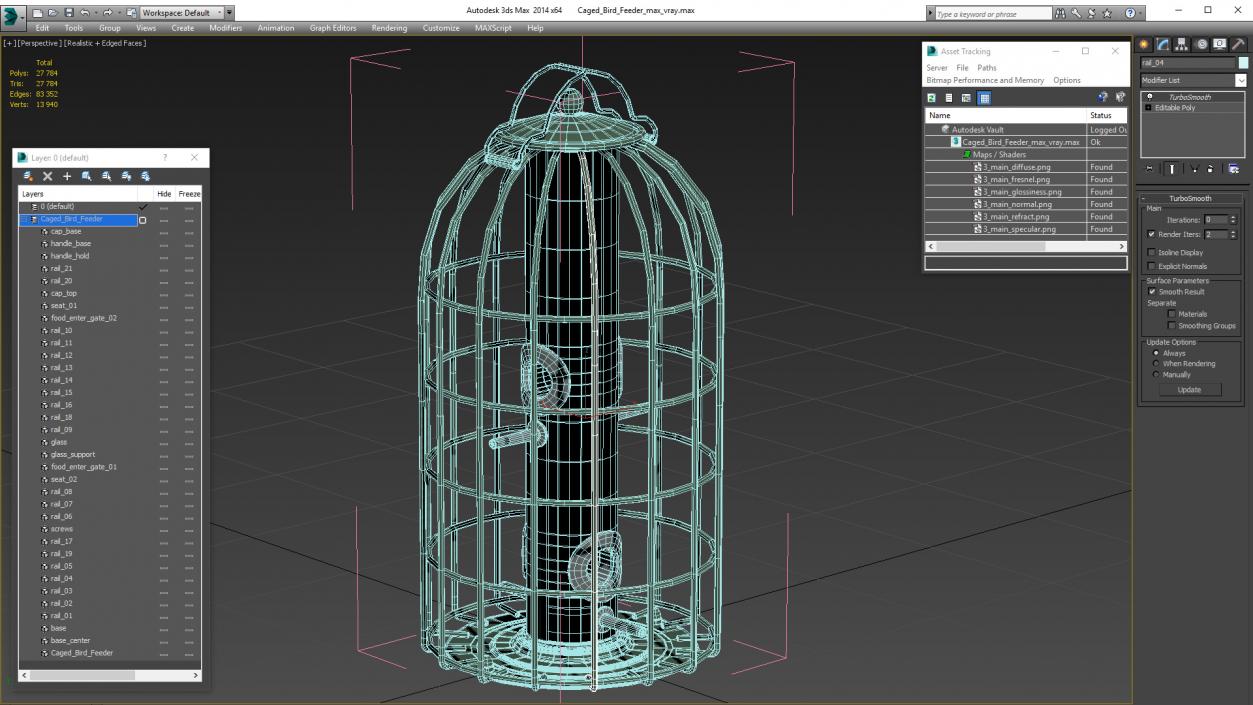 Caged Bird Feeder 3D