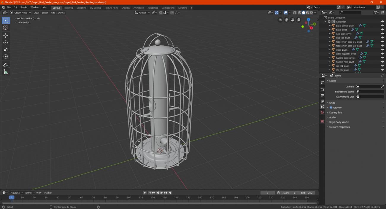 Caged Bird Feeder 3D