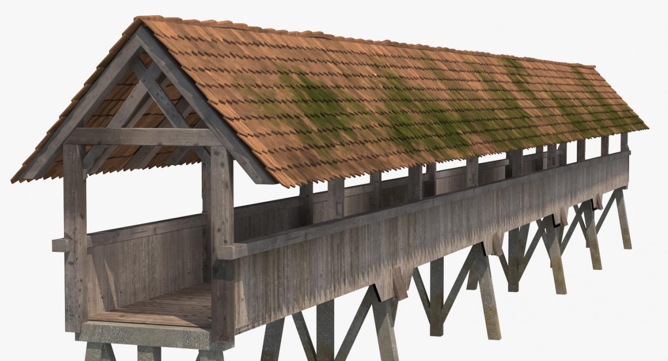 Wooden Footbridge 3D