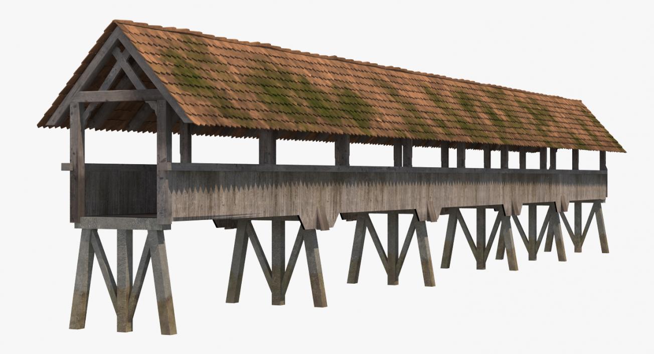 Wooden Footbridge 3D