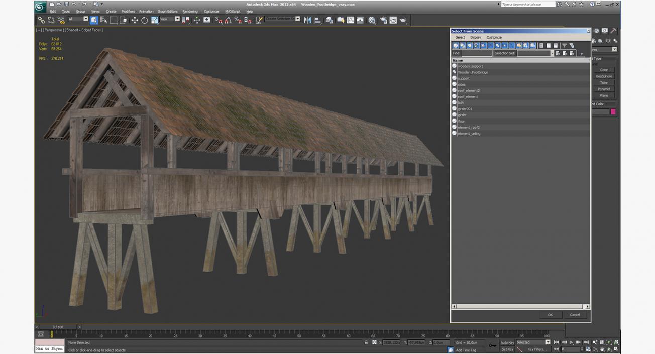 Wooden Footbridge 3D