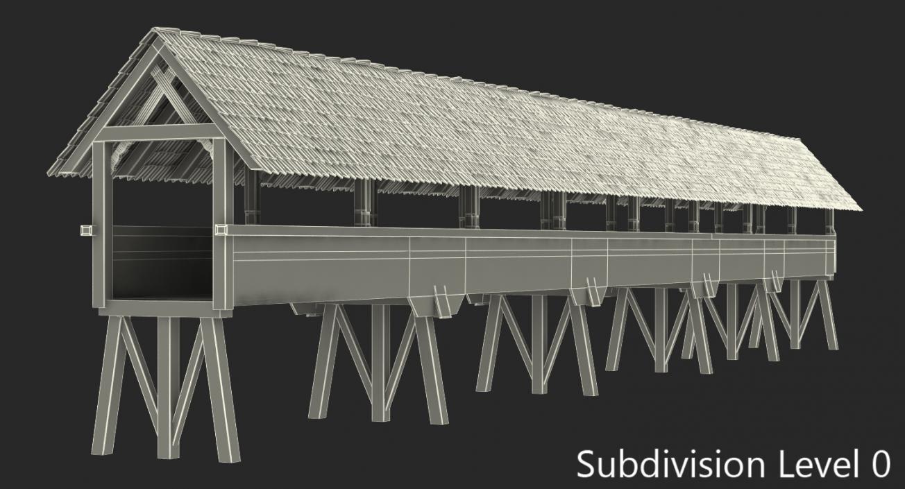 Wooden Footbridge 3D