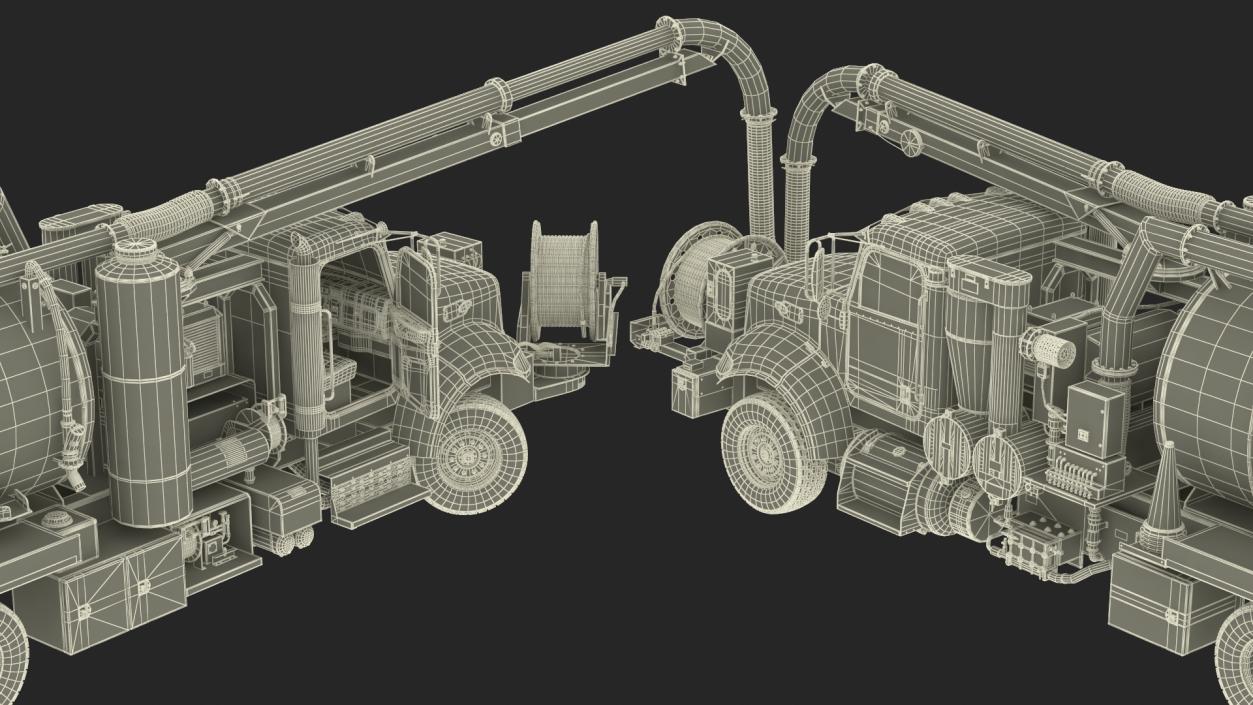 Peterbilt Sewer Cleaner Hydro Excavation Rigged 3D