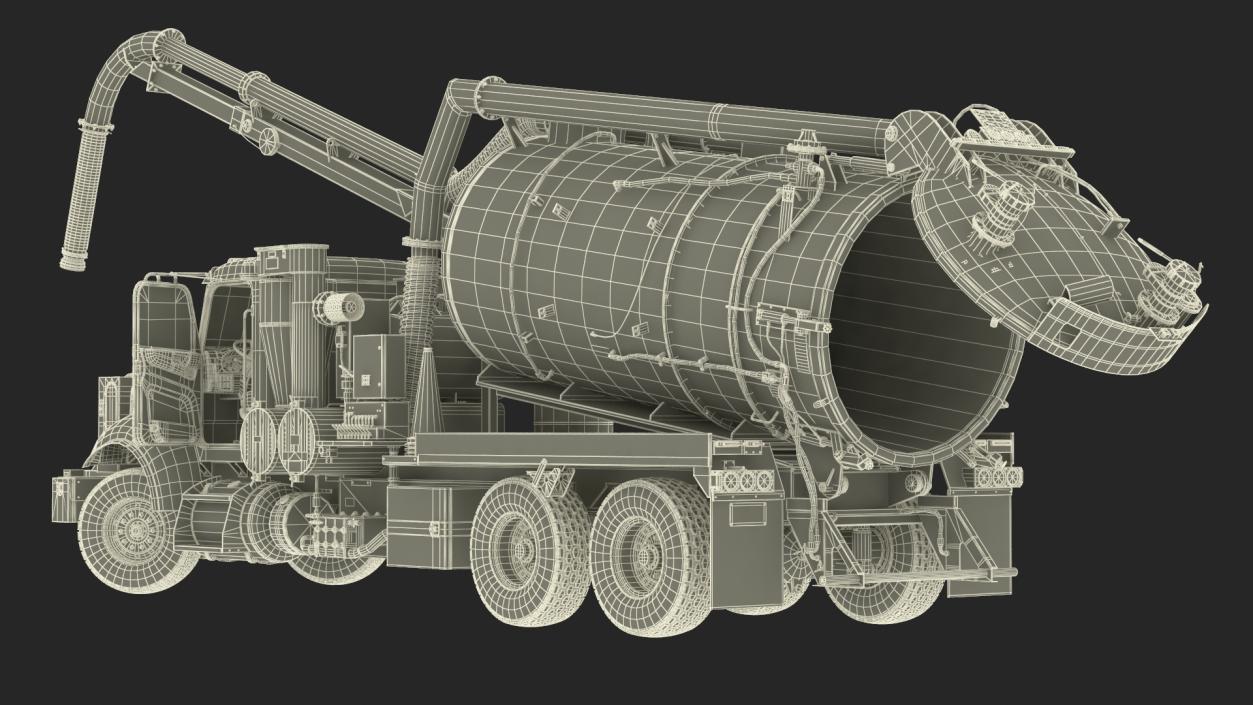 Peterbilt Sewer Cleaner Hydro Excavation Rigged 3D