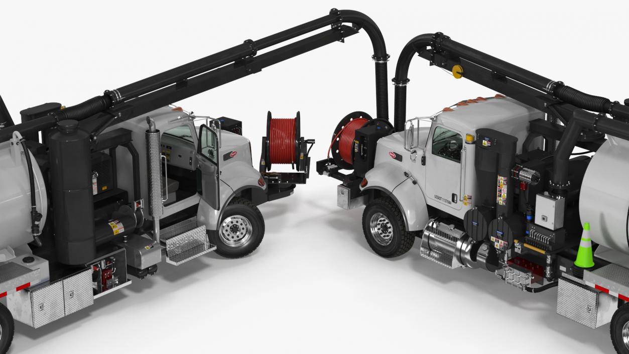 Peterbilt Sewer Cleaner Hydro Excavation Rigged 3D