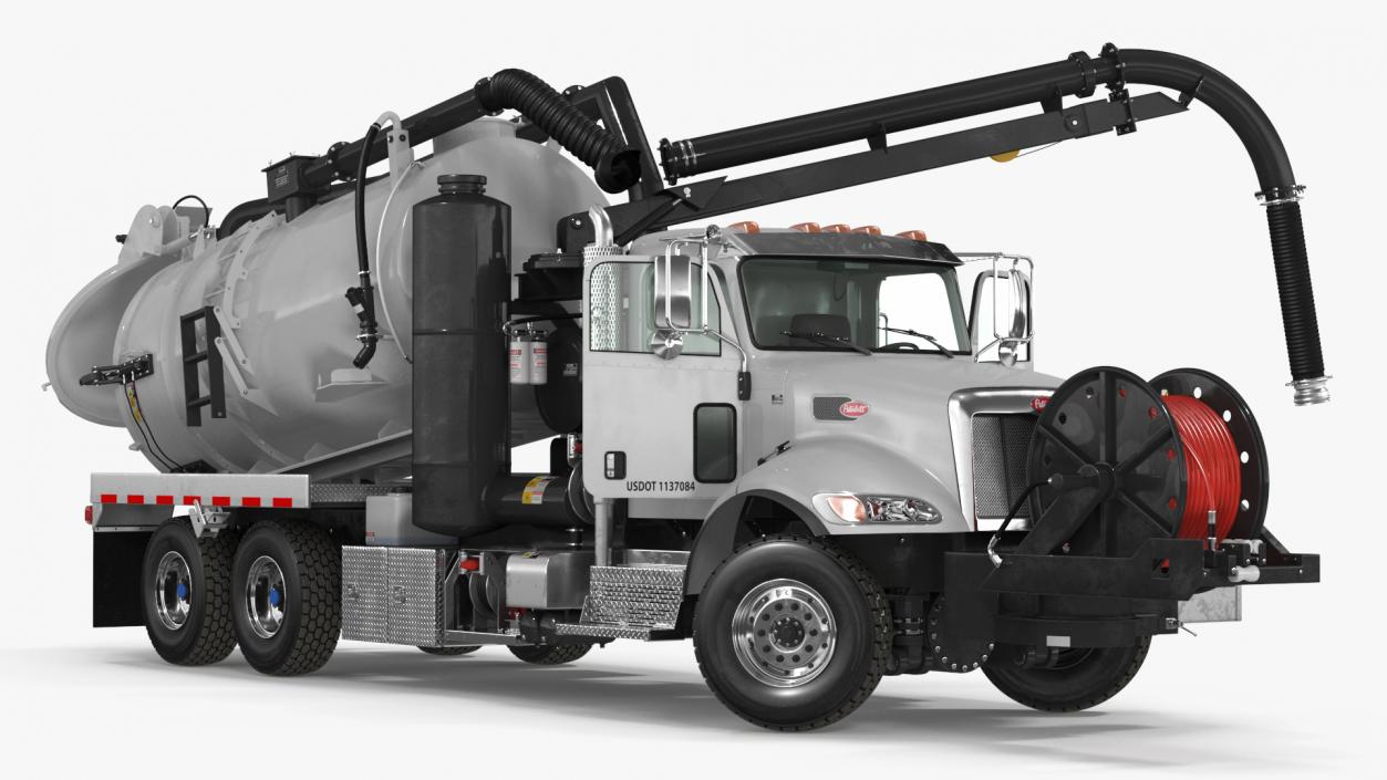 Peterbilt Sewer Cleaner Hydro Excavation Rigged 3D