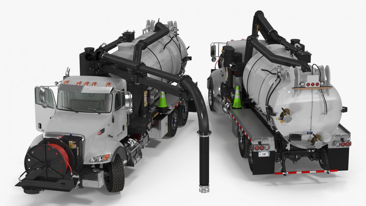 Peterbilt Sewer Cleaner Hydro Excavation Rigged 3D