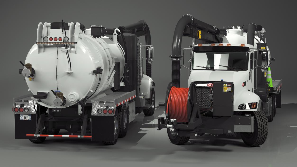 Peterbilt Sewer Cleaner Hydro Excavation Rigged 3D