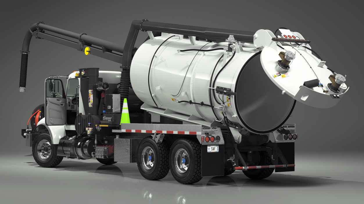 Peterbilt Sewer Cleaner Hydro Excavation Rigged 3D