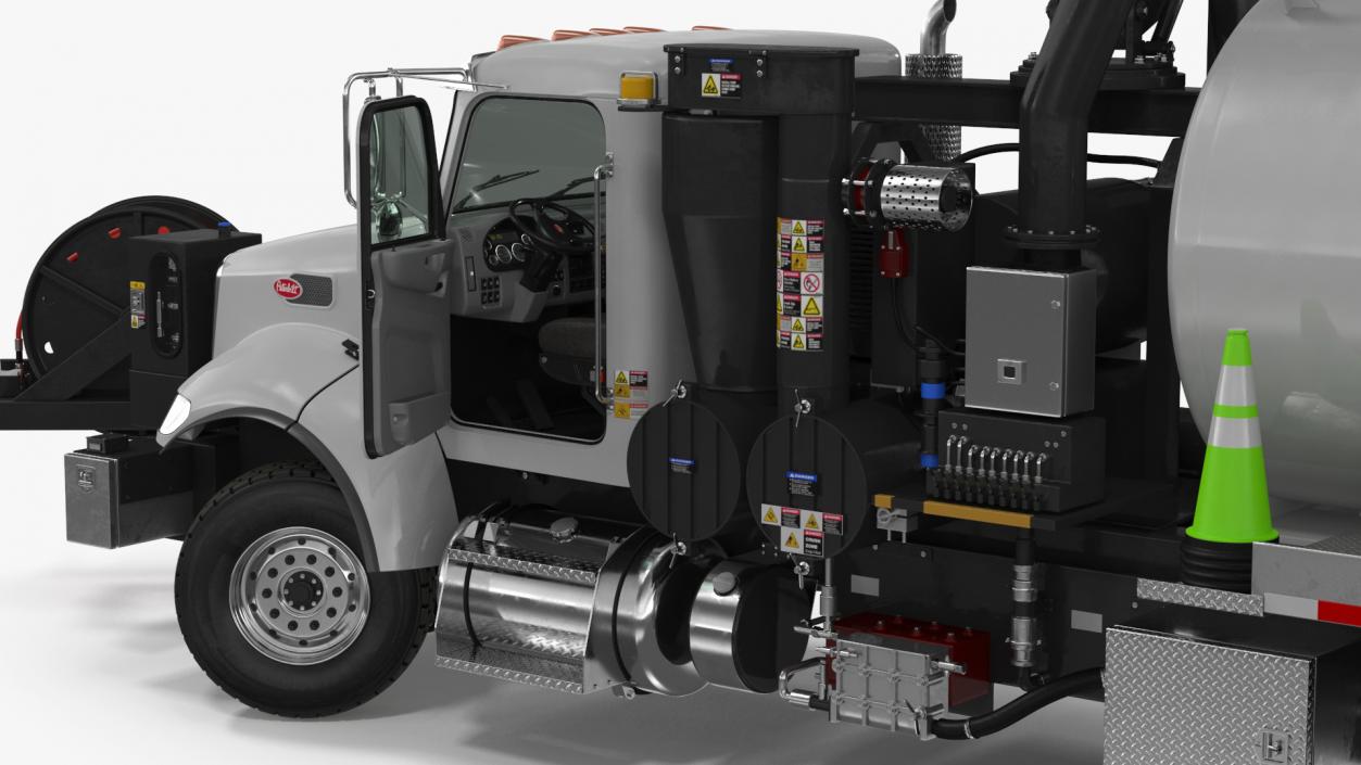 Peterbilt Sewer Cleaner Hydro Excavation Rigged 3D