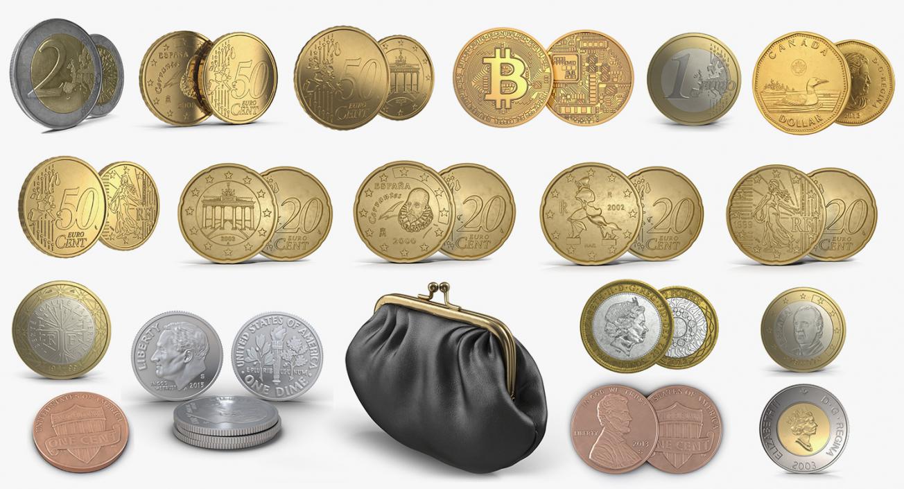 3D Coins 3D Models Collection