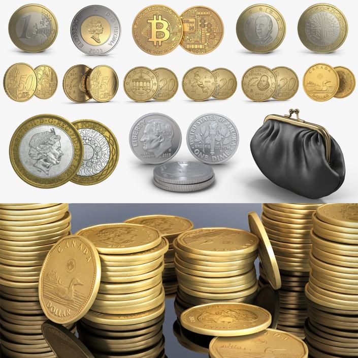 3D Coins 3D Models Collection